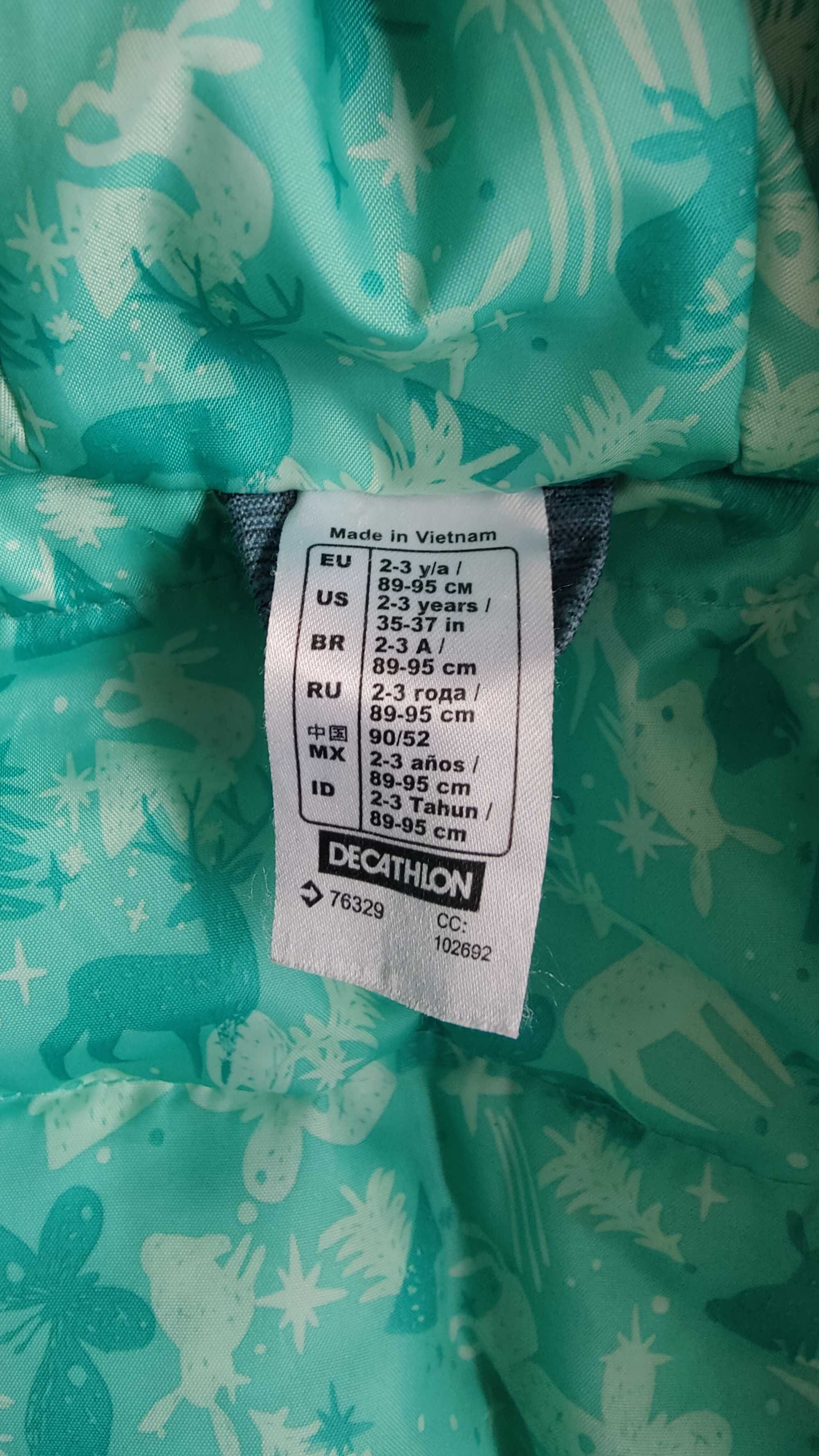 Kurtka Quechua WTP - SH500 U-WARM zimowa r. 89-95 cm, 2-3 lata