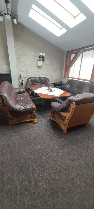 skórzany komplet wypoczynkowy 3+2+1