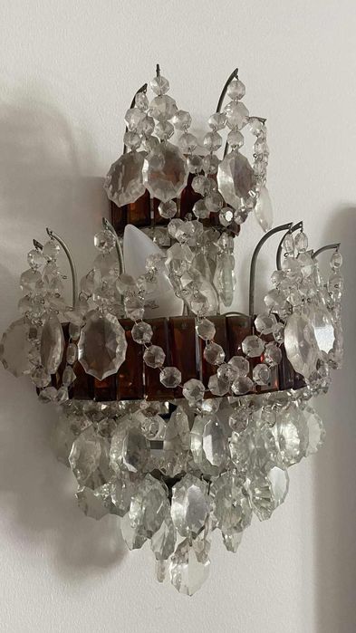 2 Apliques de cristal candeeiros