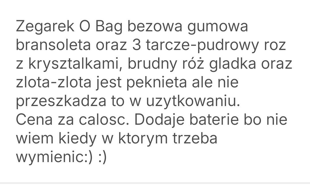 Zegarek silikonowy O Bag O Clock bezowy r. S