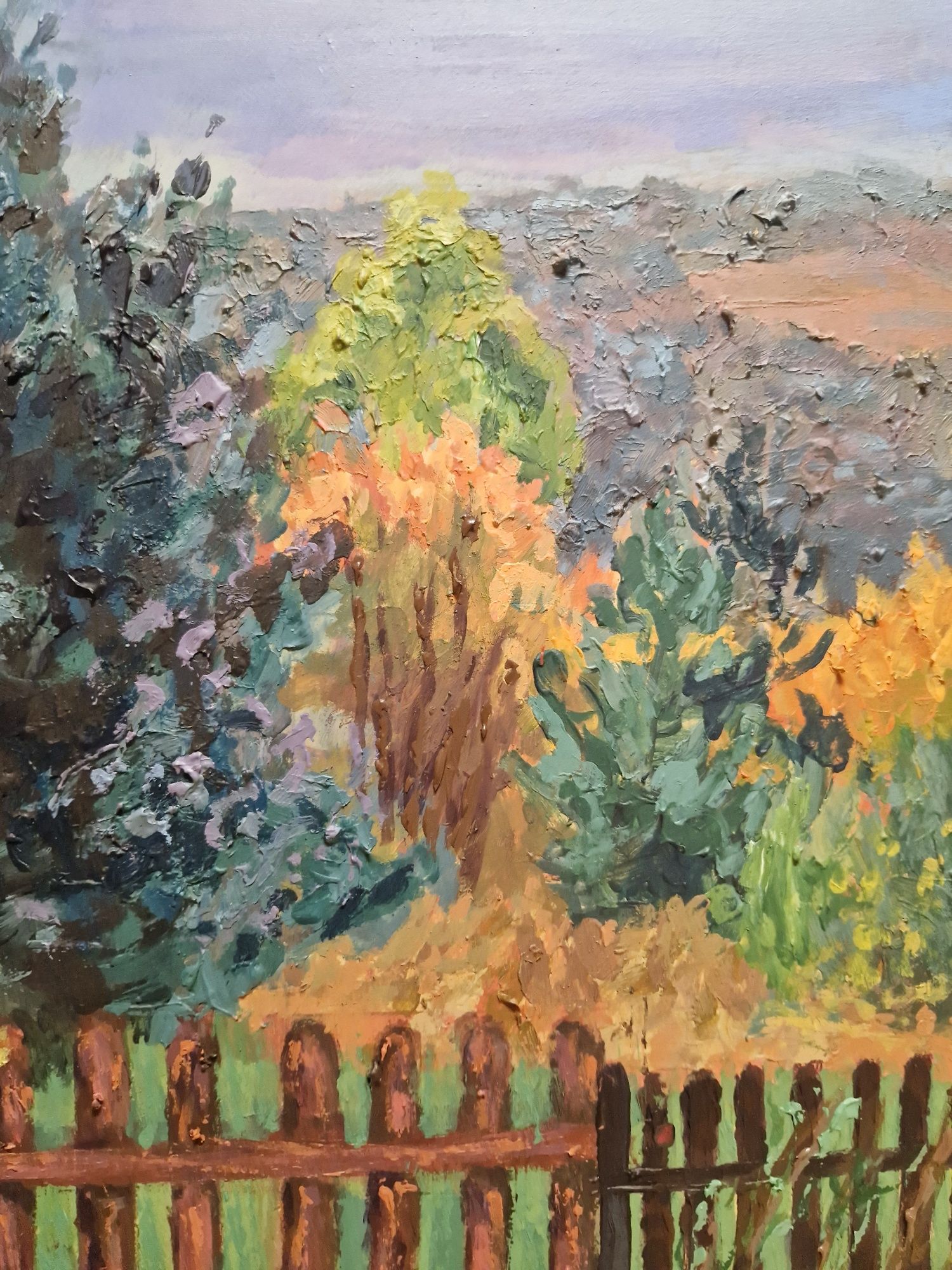 Pejzaż farbami akrylowymi 100x70 cm