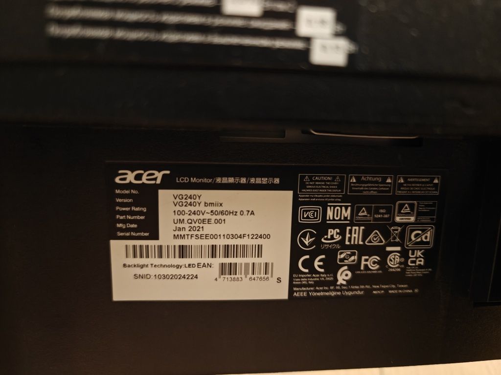 Monitor Acer VG 240 Y bmiix