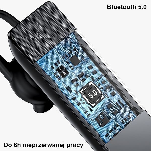 Usams Słuchawka Bluetooth 5.0 Bt2 Czarny/Black Bhubt201 (Usams-Bt2)