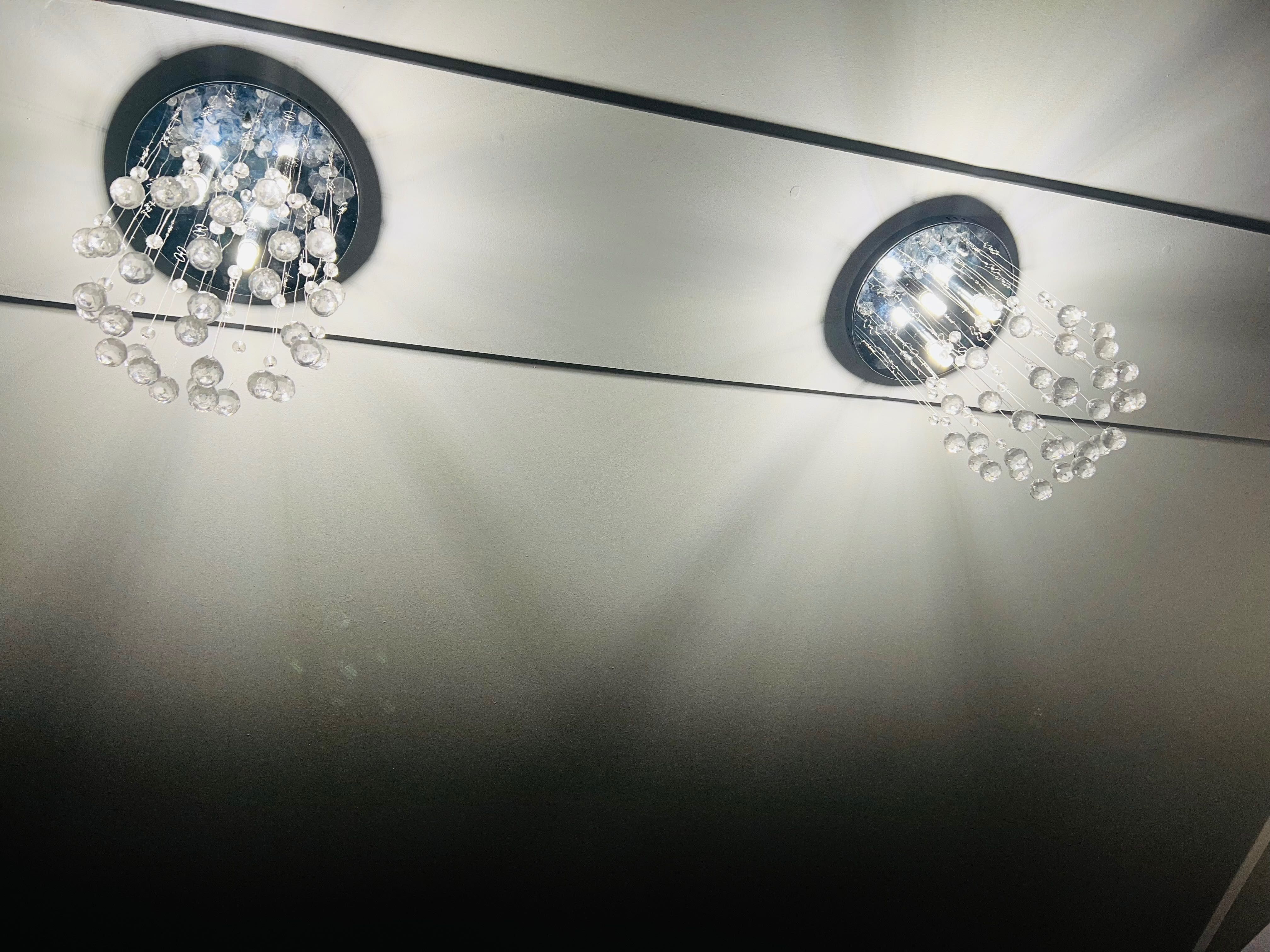 Lampa wisząca, plafon, kryształy 2 sztuki
