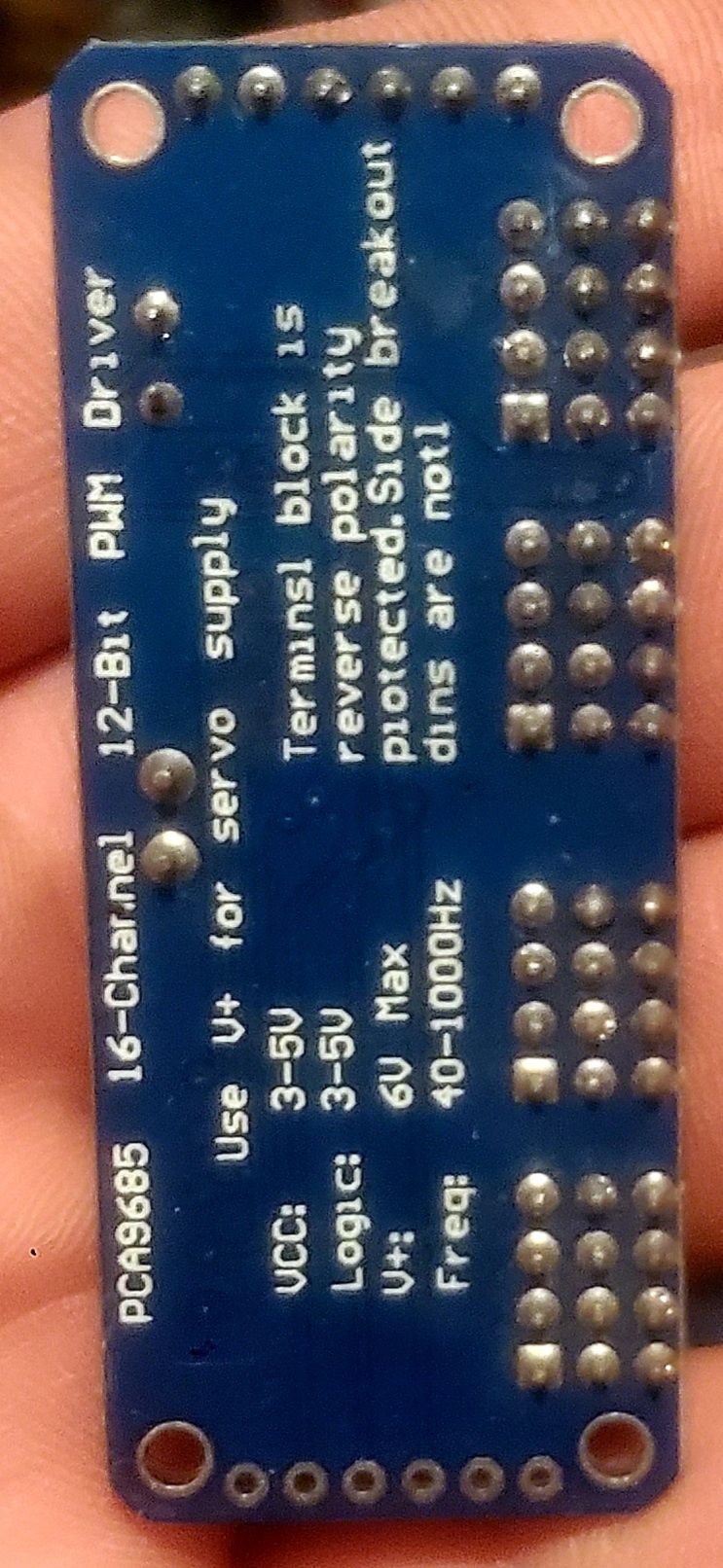 16-канальний 12-bit PWM/Servo модуль з інтерфейсом I2C на PCA9685