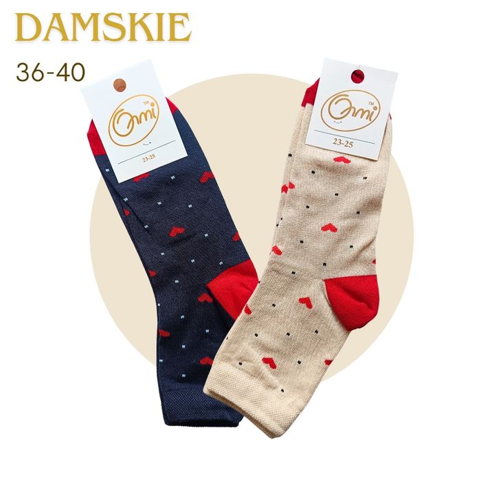 Skarpetki damskie w serduszka 2 pary