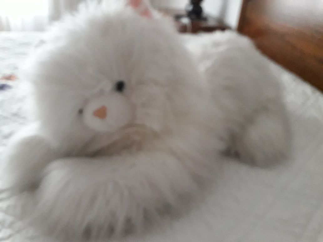 Peluche gato branco grande