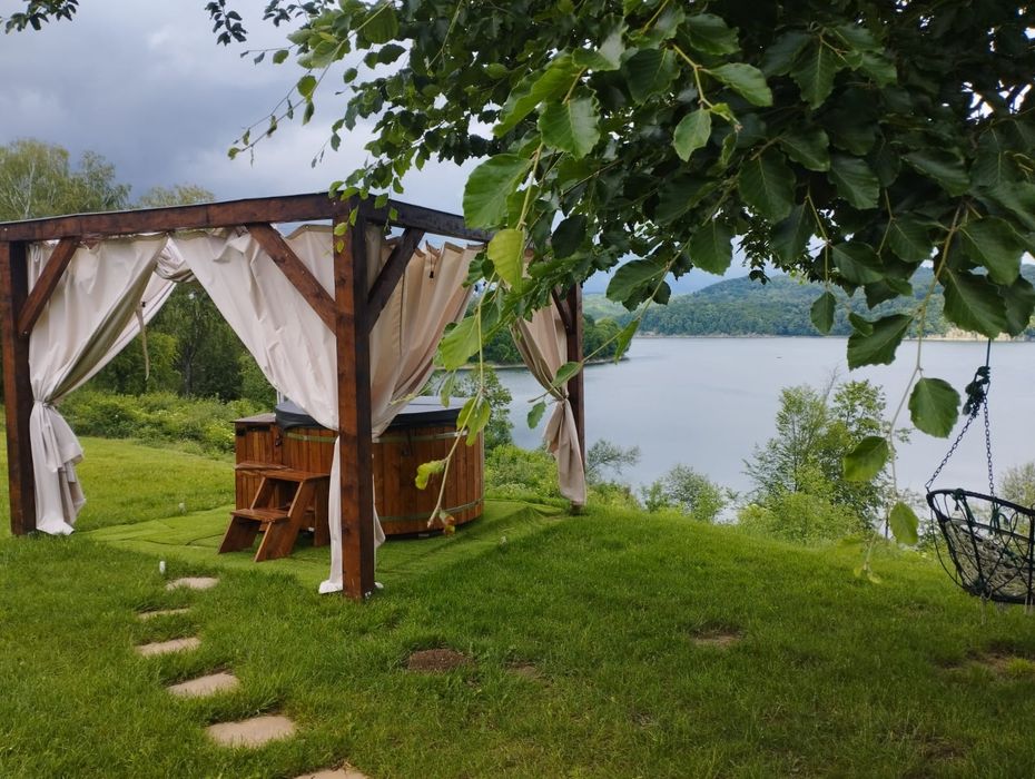 Domek Bieszczady Solina z balią.