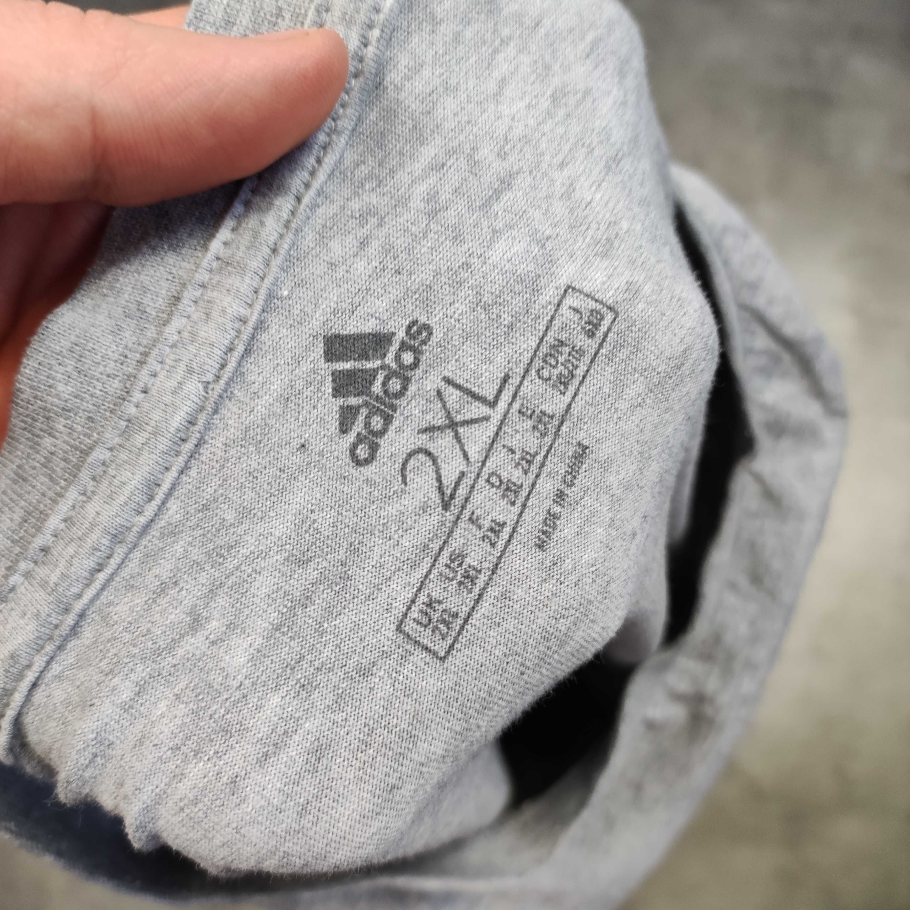 MĘSKA Koszulka Adidas Klasyczna Szara Bawełna Climacool Sportowa Logo