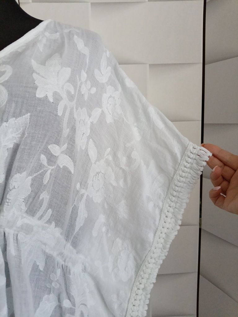 Bluzka boho biała