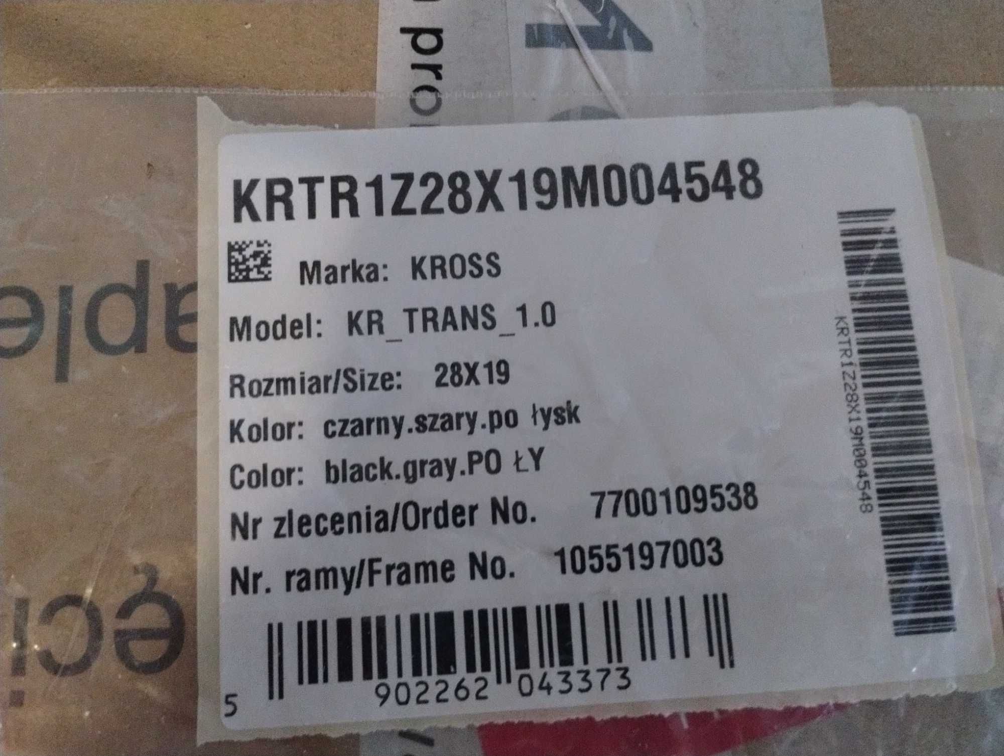 Rower Kross Trans 1.0 M męski czarny nowy