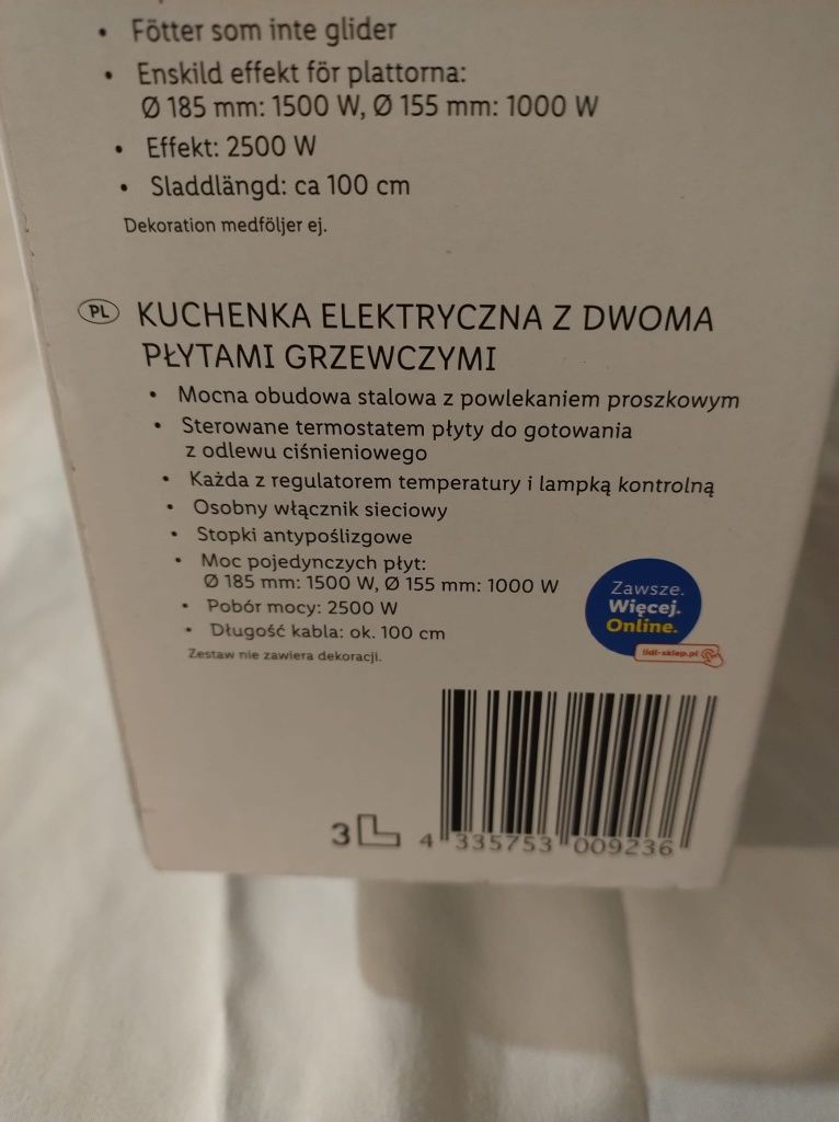 Elektryczna kuchenka podwójna 2500W SilverCrest