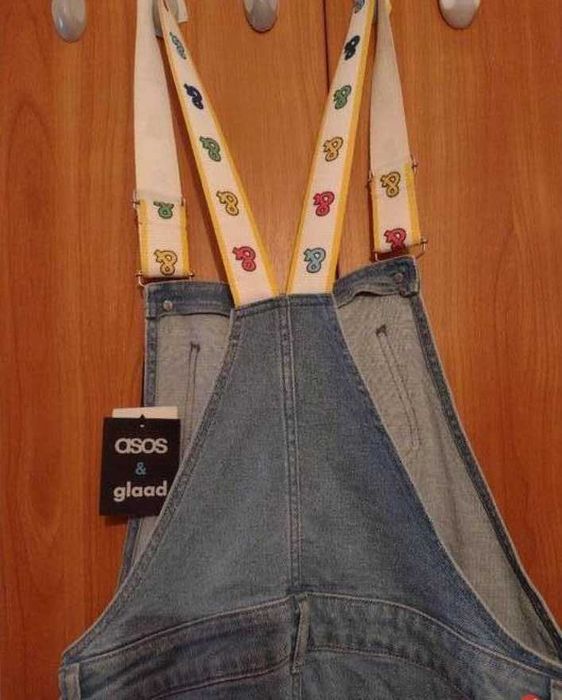 (36/S) ASOS,/Dżinsowy kombinezon, ogrodniczki, jeansy, spodenki, NOWE