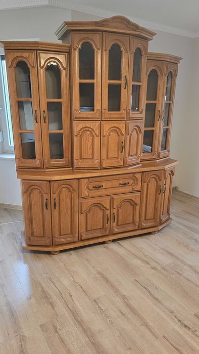 Witryna drewniana elegancka + szafka rtv