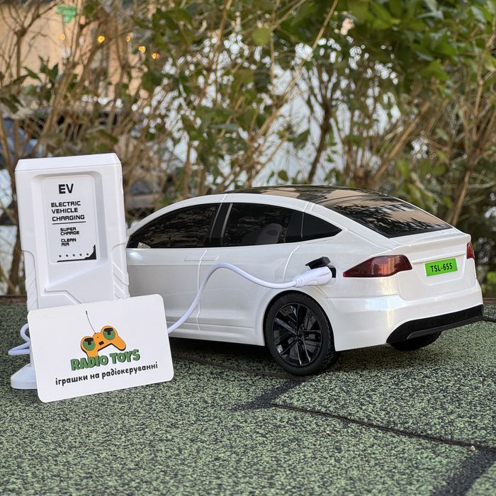 Машинка на радиоуправлении Tesla Model X белая | Тесла на пульте