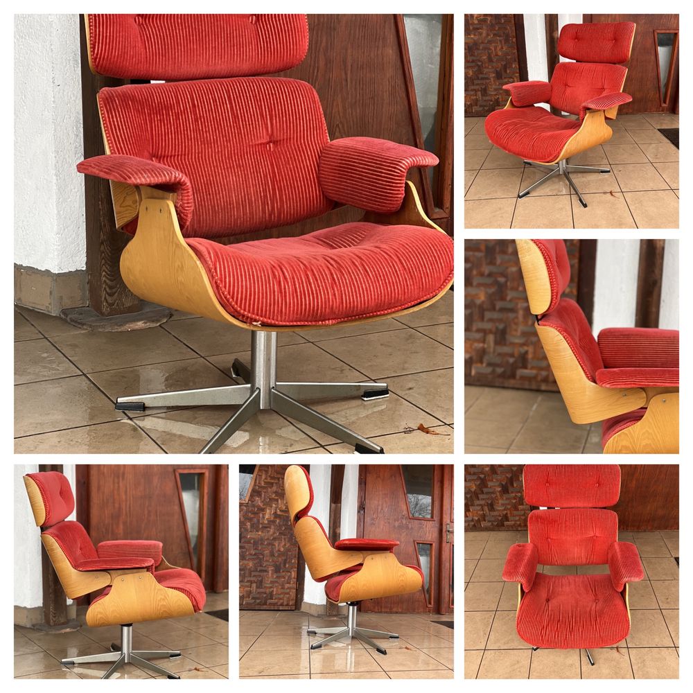 Mid century modern fotel obrotowy