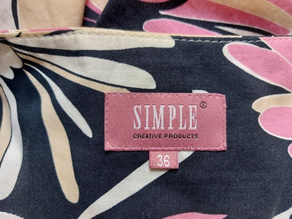 Spódnica Simple w kwiaty elegancka rozmiar S 36