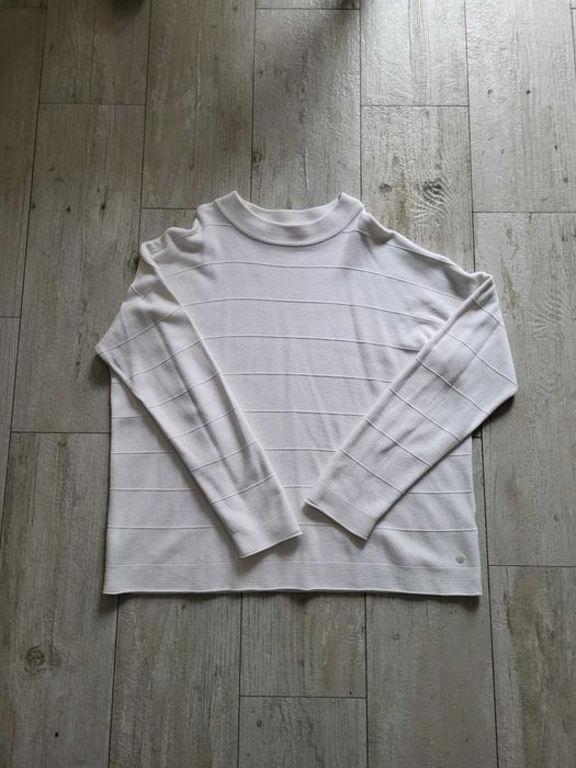 Biały sweter Tom Tailor Premium XXL Oversize wiskoza bawełna