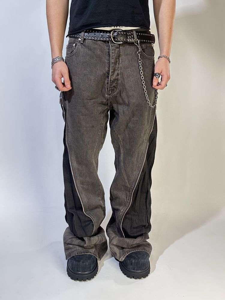 Клеш Rick Owens bolan banana cut jeans opium archive джинси чорні сірі