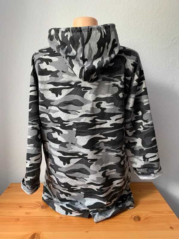 Śliczna bawełniana bluza moro z kapturem rozmiar 3XL-4XL/46-48