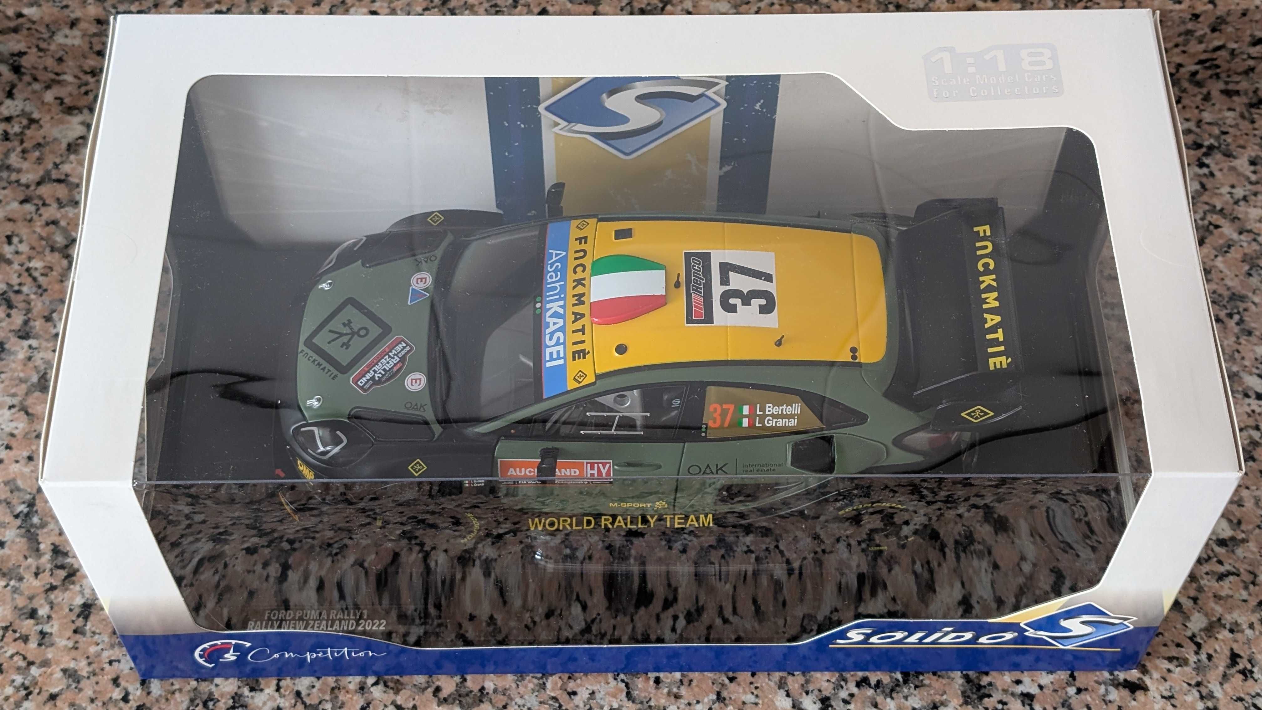 Solido 1:18 Ford Puma Rally1 Bertelli WRC Rali Nova Zelândia 2022