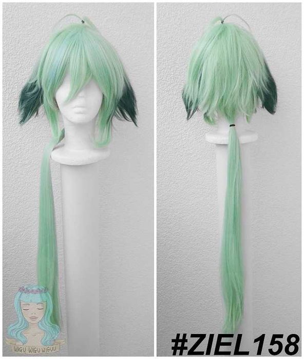 Sucrose Genshin Impact zielona miętowa długa peruka cosplay wig