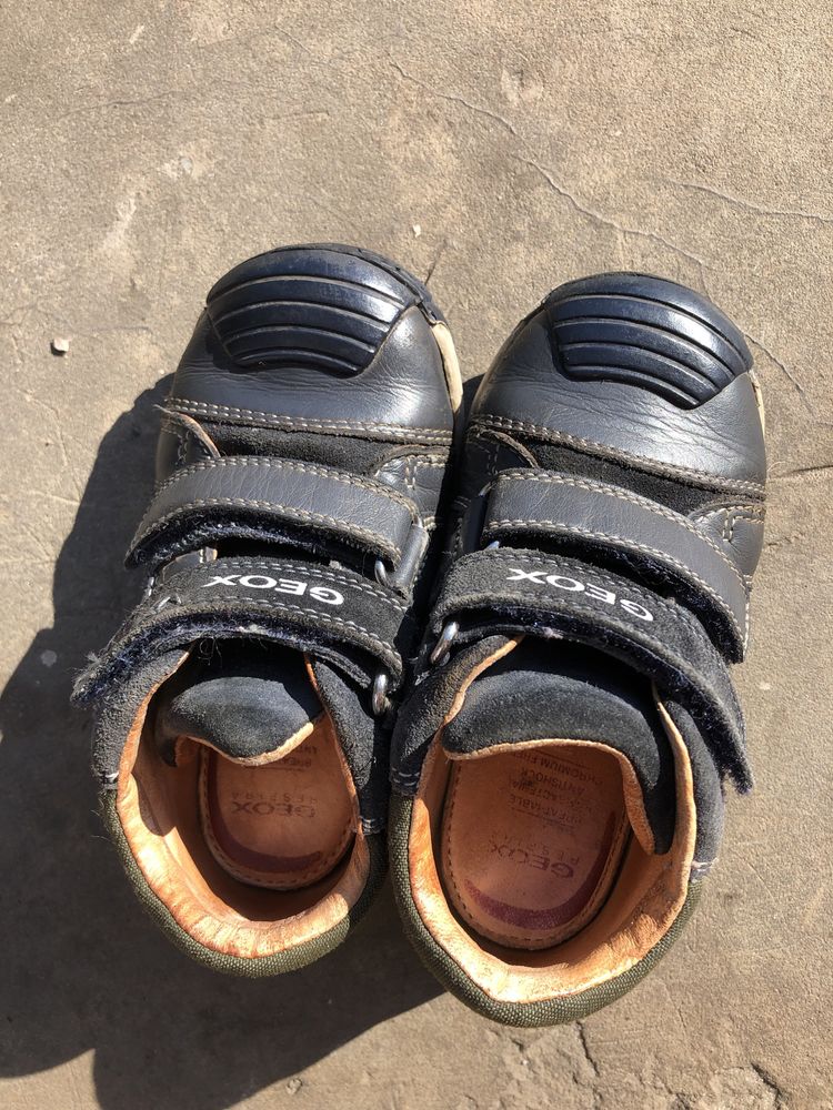 Кожанные ботинки туфли geox 24 р. 15 см