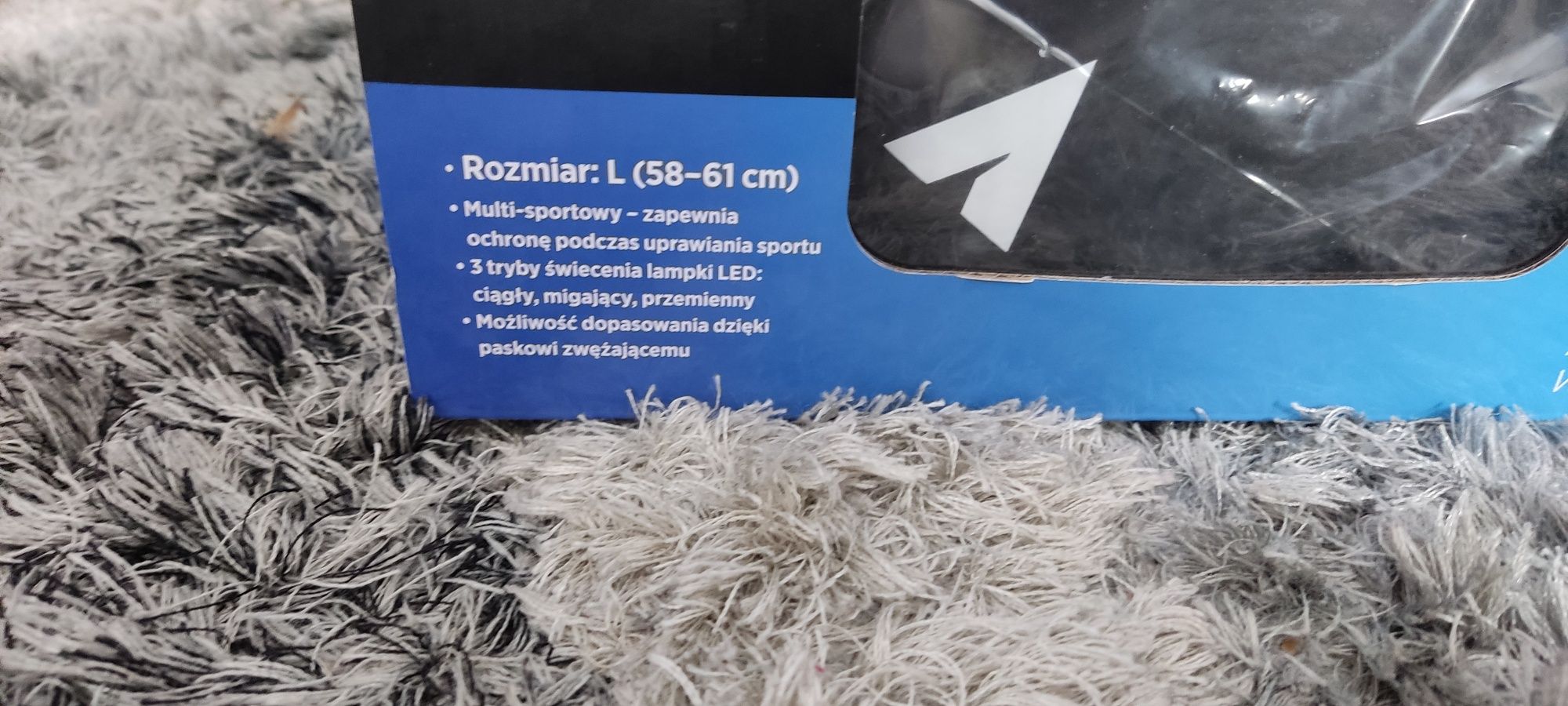 Kask ochronny rowerowy z lampką LED r L 58-61