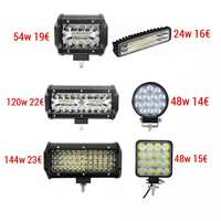 Faróis led universais 4x4 moto