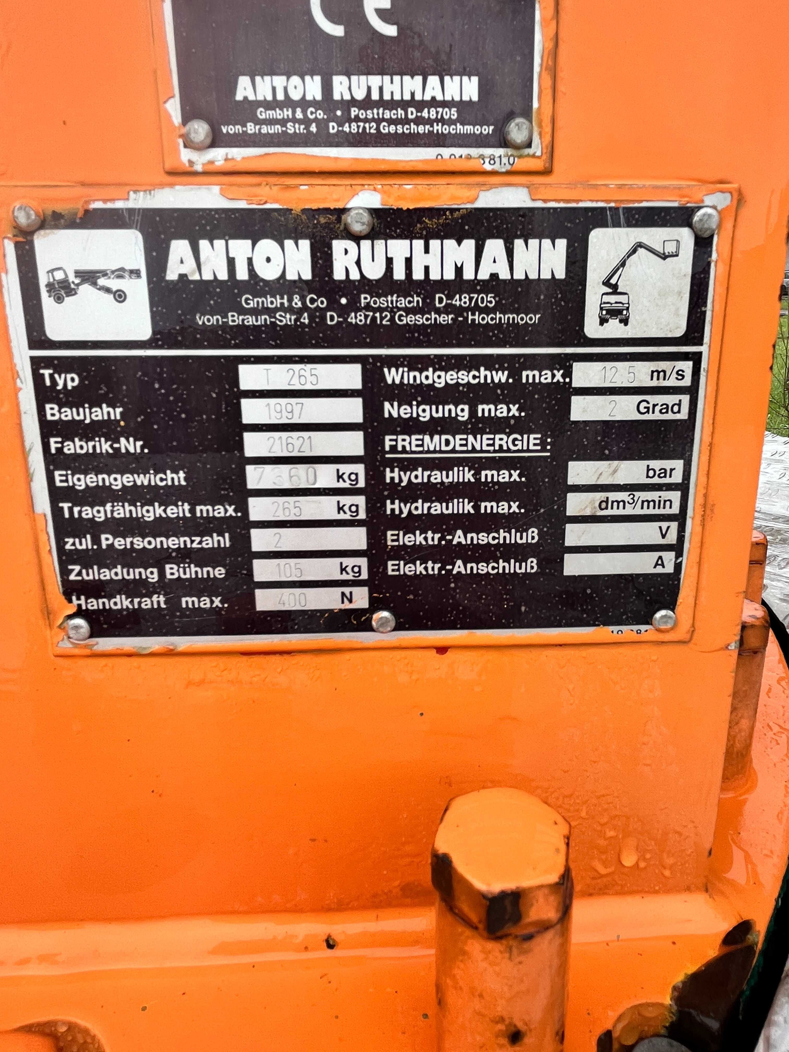 podnośnik Ruthmann T265