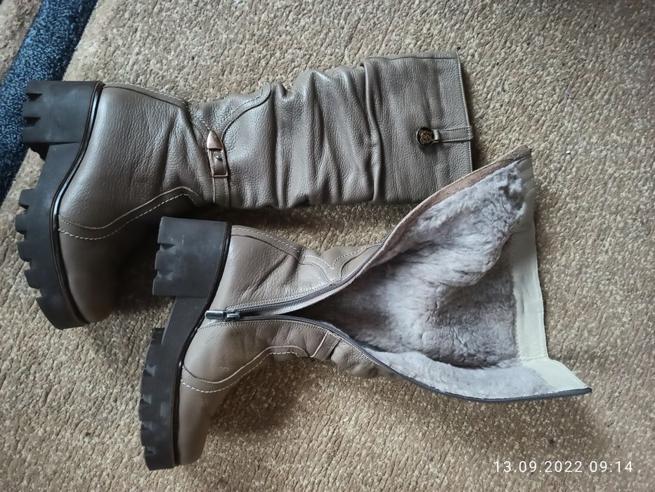 Сапоги шкіряні жіночі