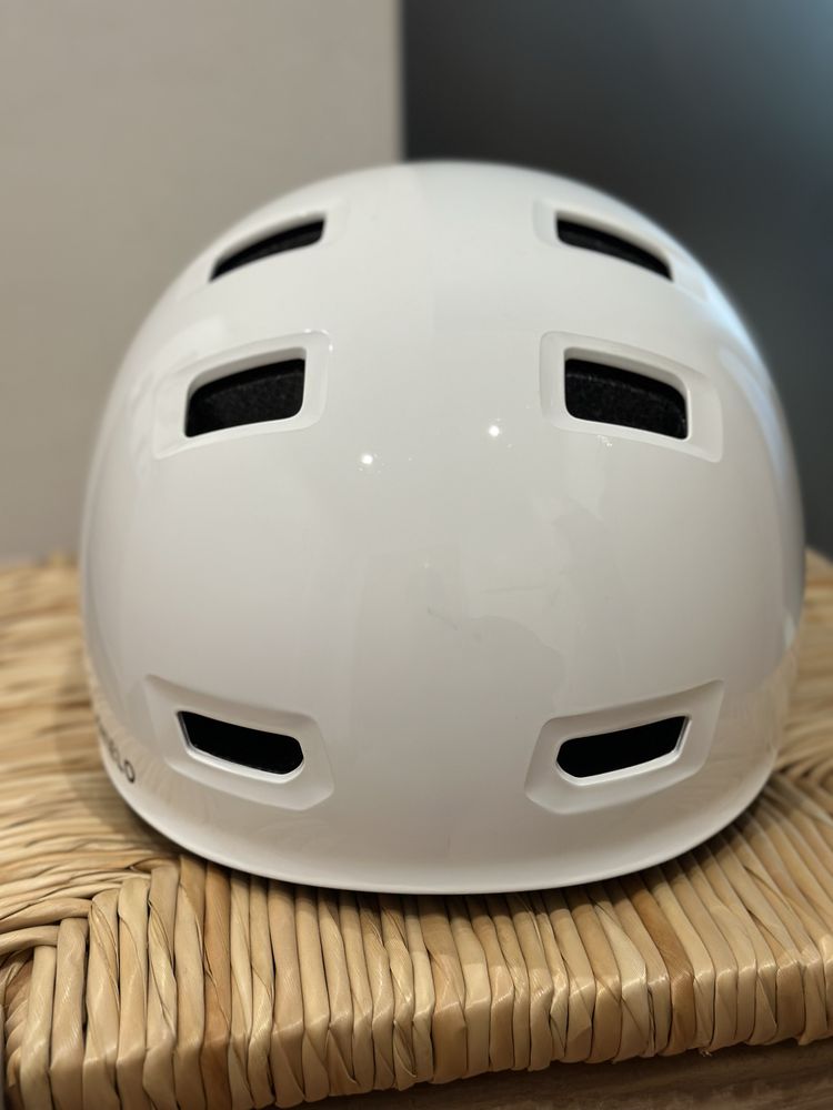 Capacete patins MF500 branco + protecoes M