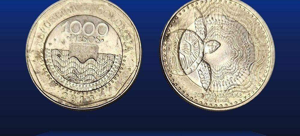 2 moedas Colômbia 1000 pesos