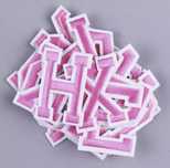 Lote 21 Letras Alfabeto Rosa | Emblema - Aplique - Transfer