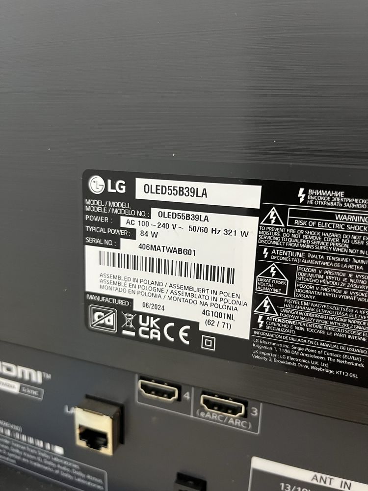 Телевізор 55 дюймів LG OLED55B39LA (OLED 4K 120Гц 2024 рік стан нового