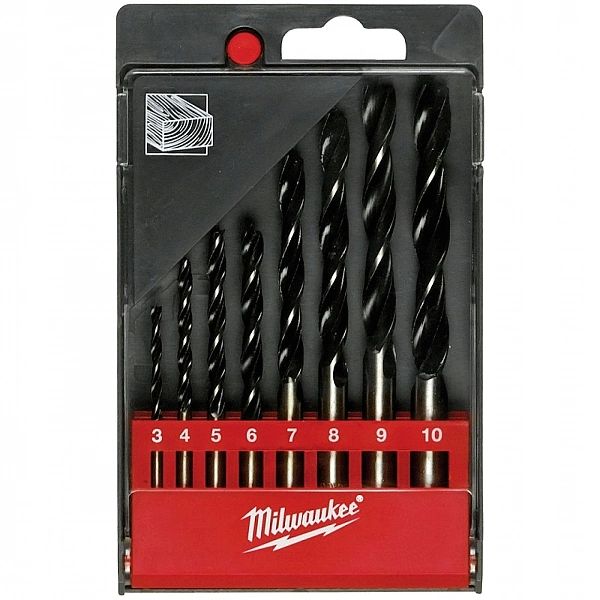 Zestaw Wierteł Do Drewna Milwaukee 3-10 Mm Din 7487 E. 8Szt.