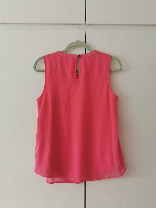 Różowa elegancka bluzka na ramiączkach top damski M 38 L 40