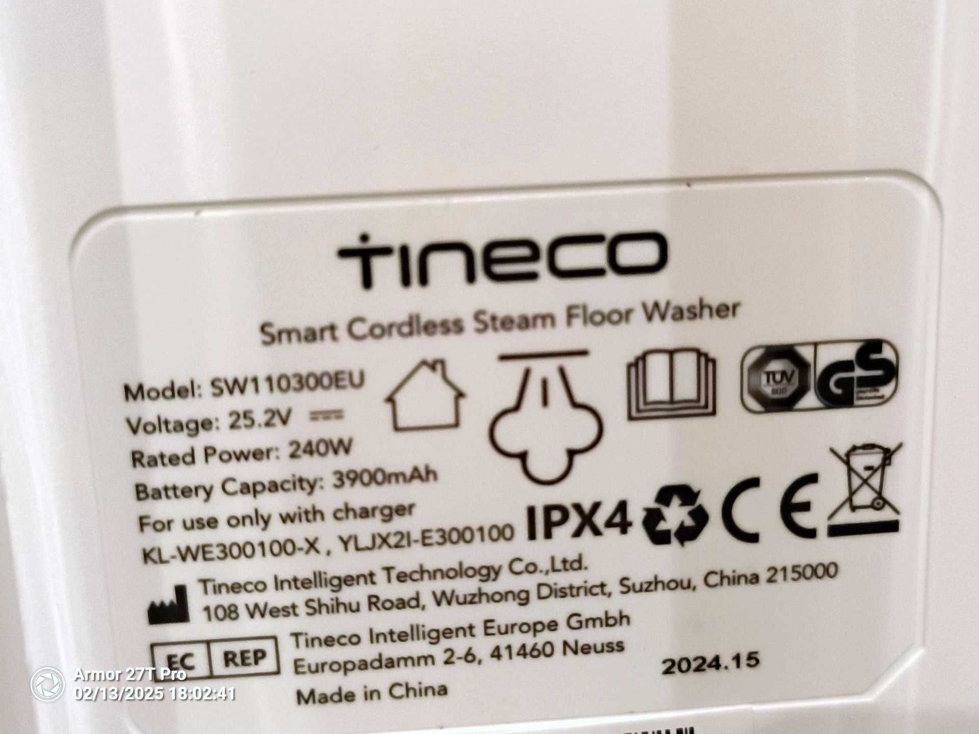 Tineco Floor ONE S7 Steam odkurzacz pionowy bezprzewodowy PARA 140°C