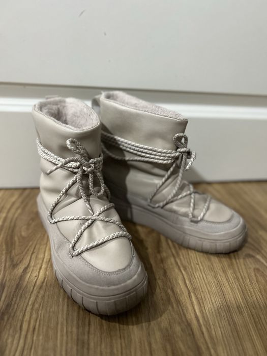 skórzane buty zimowe śniegowce z futerkiem ze skóry trzewiki reserved