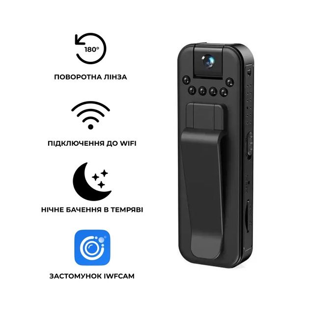 Бодикамера, мини камера, маленькая камера wi-fi с ночное видинее