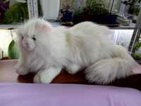 Мягкая игрушка белая пушистая кошка для любителей котов :)