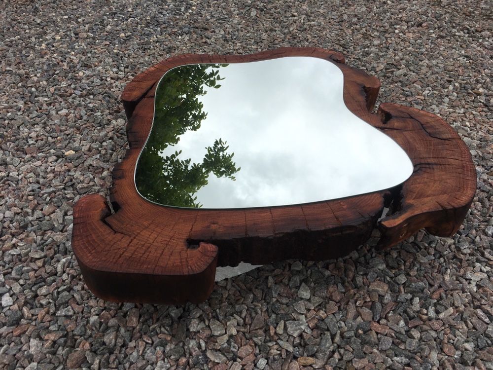 Зеркало в стиле Лофт из Слэбов под заказ, Зеркала из слэба дерева