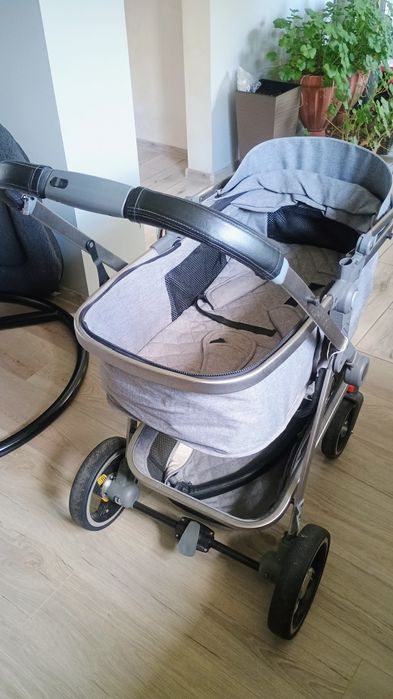 Wózek wielofunkcyjny 2w1 lux gondola + fotelik Bauerkraft szary