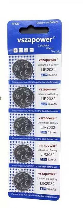 Akumulatorki Baterii Guzikowych LIR2032 ladowalne 5szt