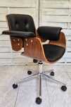 Fotel biurowy obrotowy vintage w stylu Eames lounge skórzany loft