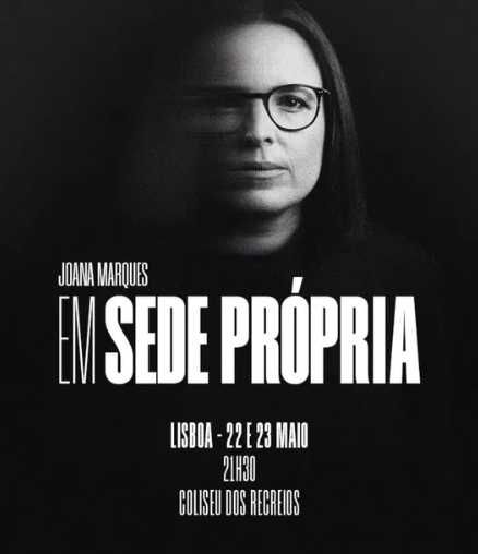 1 Bilhete Joana Marques, Em Sede Própria - Lisboa 22 Maio