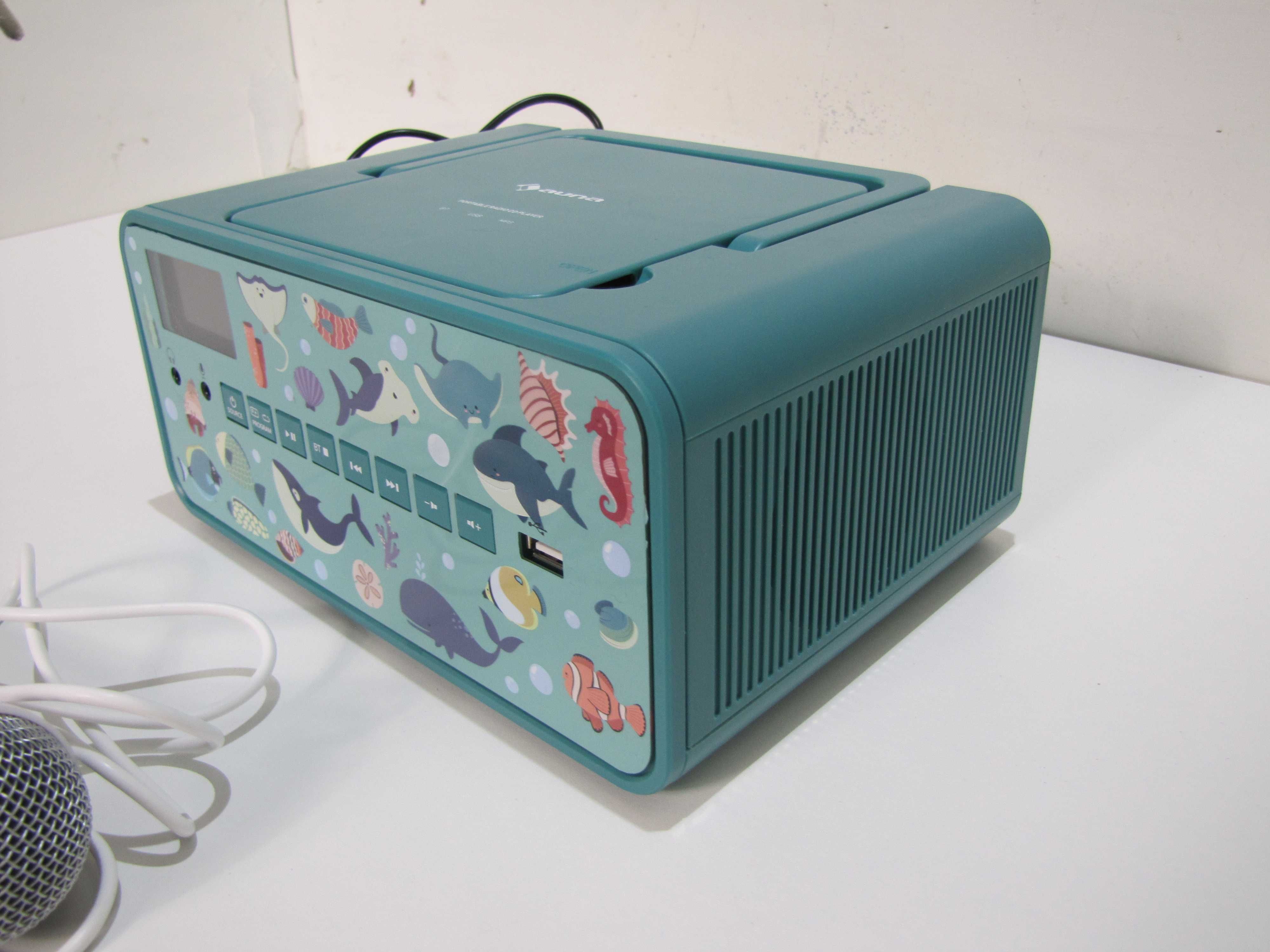 Radioodtwarzacz BT karaoke dla dzieci z mikrofonem Kidsbox Space CD