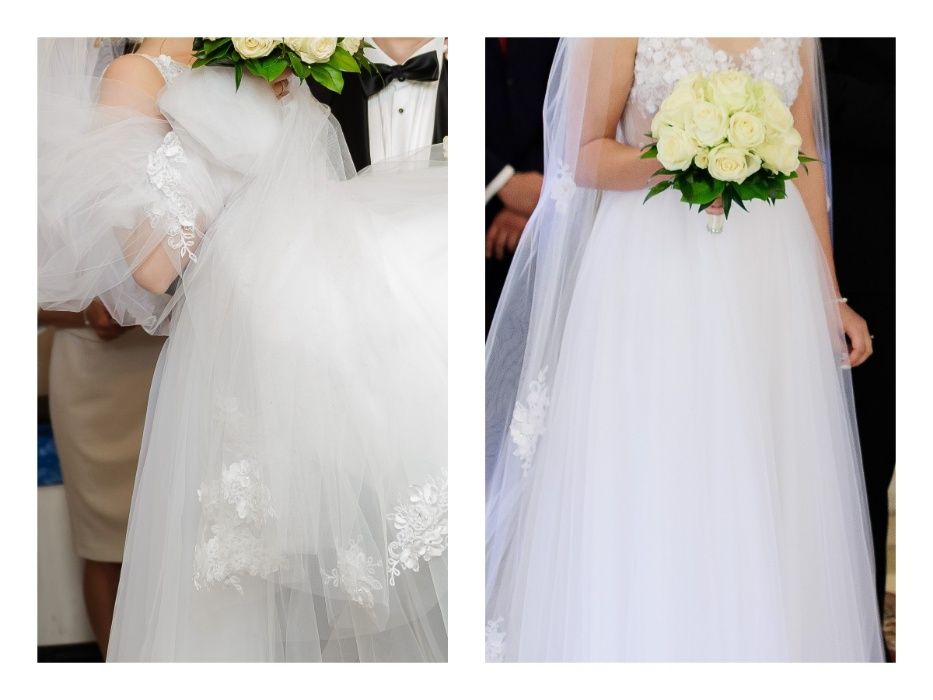 Suknia ślubna adria 36 dwa welony welon długi piękna zwiewna