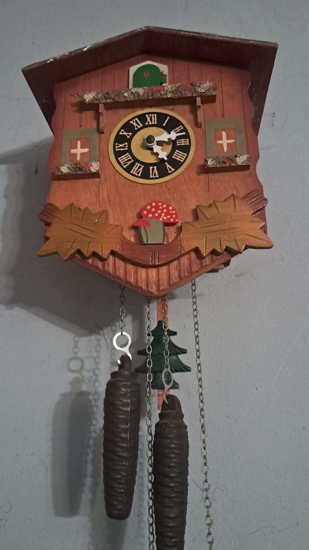 zegar kukułka drewnizny duzy zegar retro antyk