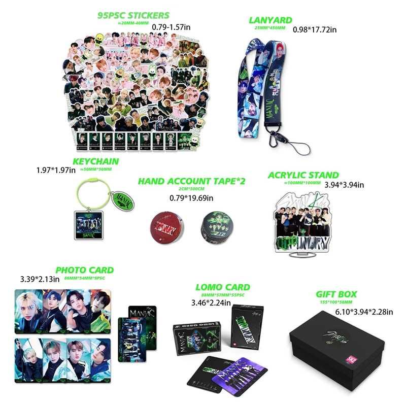 Kpop Stray Kids Gift Box Photo Cards, Stickers entre outros